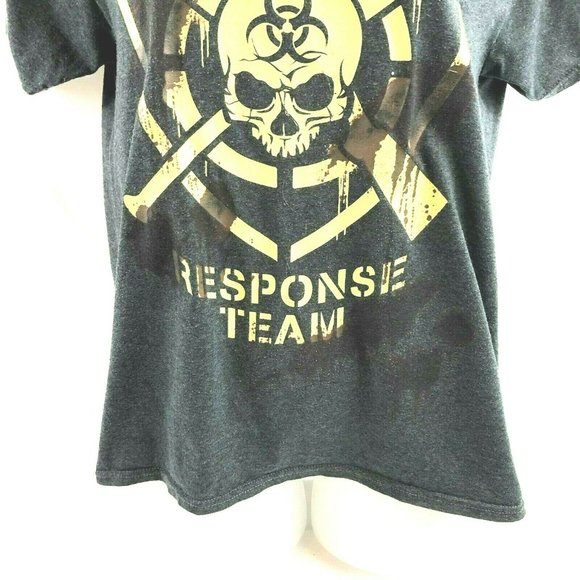 Zombie Response Team Pullover T Shirt Top Medium Gray Fruit of Loom Short Sleeve - Picture 9 of 9